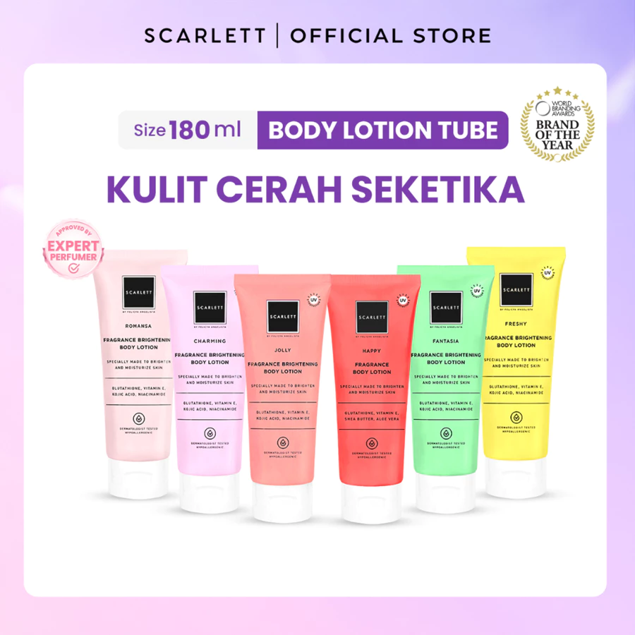 Scarlett Whitening Body Lotion Mencerahkan - Kemasan Baru Tube 180ml