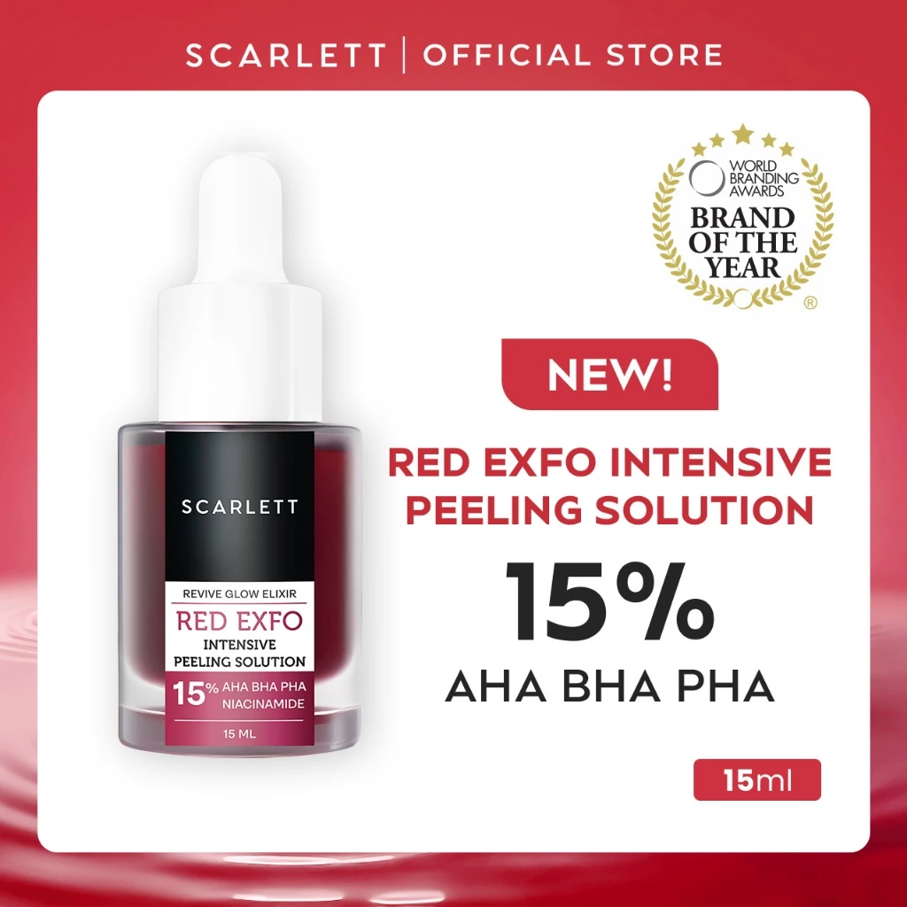 Scarlett Whitening Revive Glow Elixir Red Exfo Intensive Peeling Solution